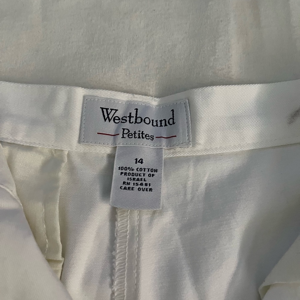 Westbound Petites White Cotton Shorts Size 14P New With Tags - Picture 7 of 9